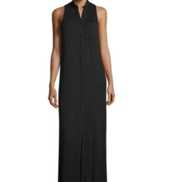 Haute Hippie Dresses & Skirts - HAUTE HIPPIE Black Maxi Dress, Button Down Front, Side Slits, Size XS